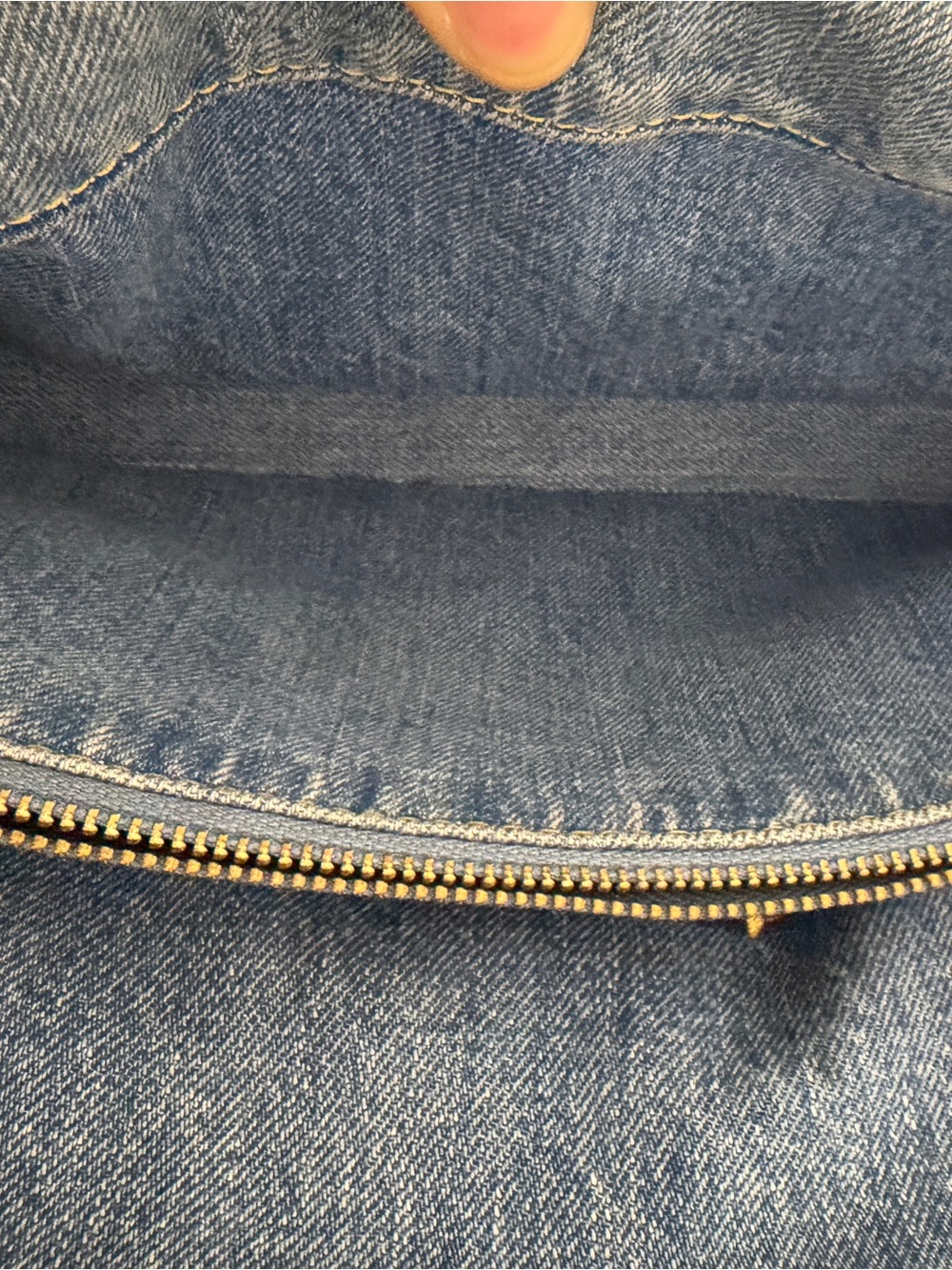 Coach Quilted Denim Shoulder Bag with Gold Chain and Dark Hardware - Blue - Picture 9 of 9